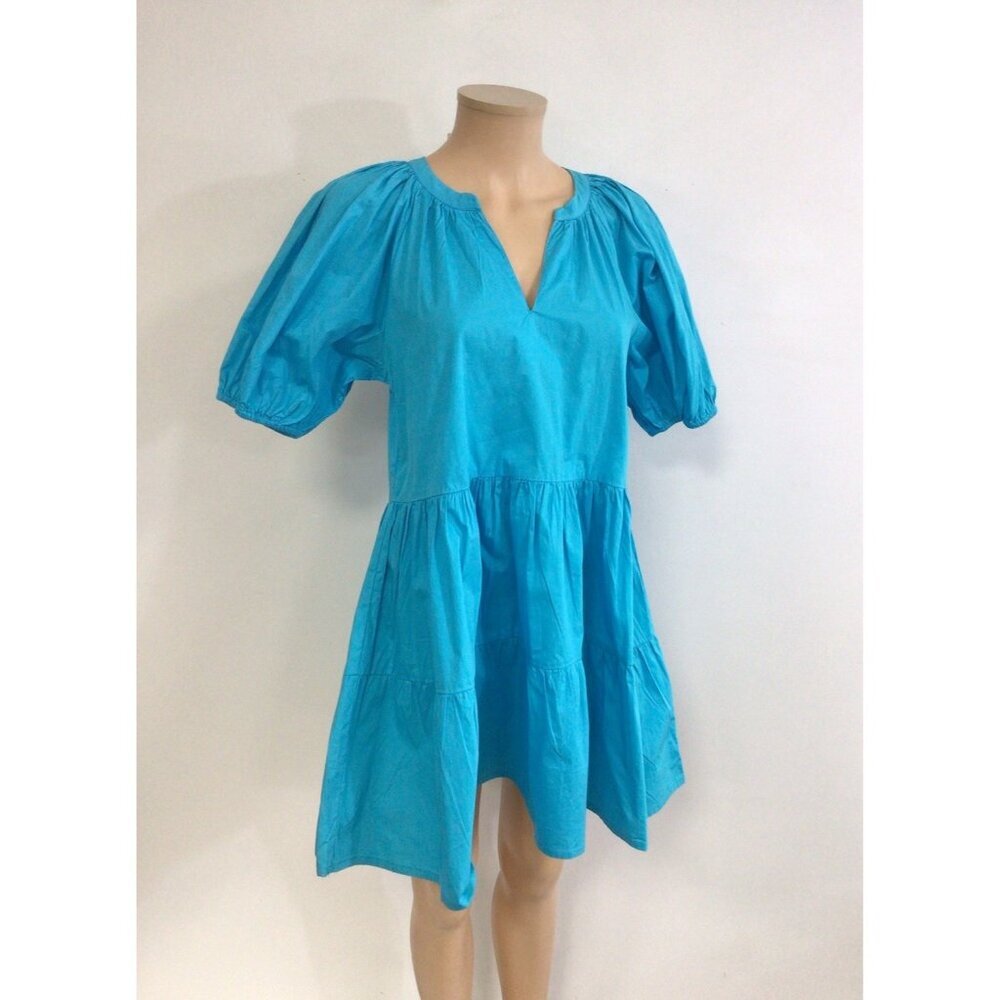 Japna Blue Babydoll Mini Dress Womens Medium New